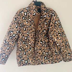 Who What Wear Leopard Print Puffer Jacket